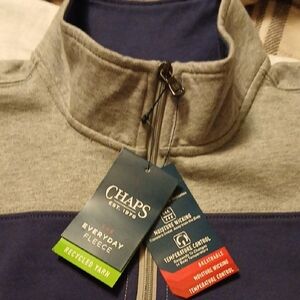 Chaps Blue and Gray Fleece Jacket